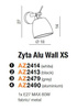 Kinkiet ZYTA WALL XS ALU/ALU (MB2300-XS-ALU/ALU)  Azzardo