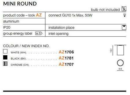 Plafon MINI ROUND white (AZ1706 | GM4115-WH) - AZZARDO