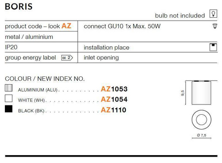 Plafon BORIS black (AZ1110 | GM4108-BK) - AZZARDO