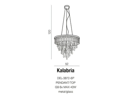 Lampa wisząca KALABRIA PENTANT (DEL-3872-6P | AZ 2108) Azzardo - żyrandol