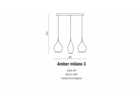 LAMPA WISZĄCA AMBER MILANO 3 AZZARDO (AZ3078)