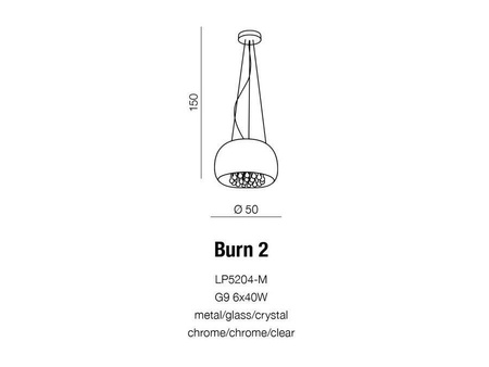 Lampa wisząca, żyrandol BURN M (LP5204-M | AZ0700) Azzardo