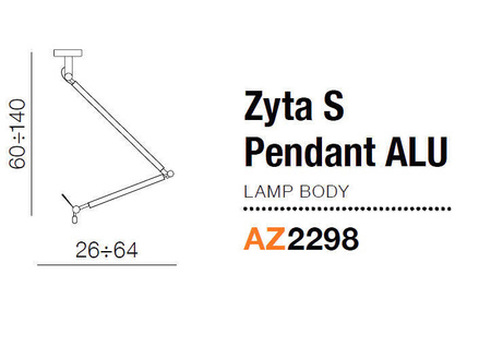 stelaż do lampy Zyta S ALU wisząca (podstawa) kolor aluminium (MD2300-S-ALU) Azzardo