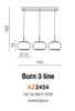 Lampa wisząca BURN 3 LINE (LP5204-3P - Azzardo) - żyrandol