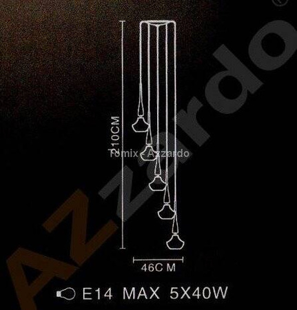 Lampa wisząca TASOS 5 - biała (MD2095A-5W) - Azzardo - żyrandol