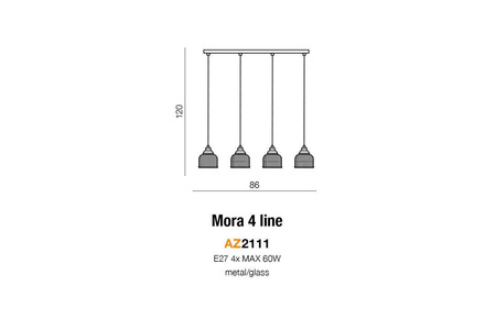 Lampa wisząca MORA 4 LINE (AZ2111 - Azzardo) - żyrandol