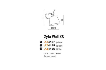 Oprawa ścienna ZYTA WALL XS BK/GO ZFWH (AZ4187) - Azzardo