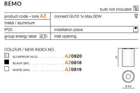 Plafon REMO black (AZ0818 | GM4103-BK) - AZZARDO