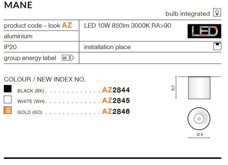 Plafon MANE white (AZ2845) - AZZARDO