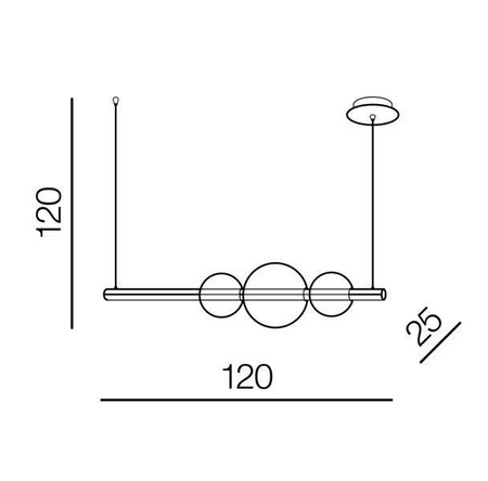 Lampa wisząca SANDRA 3 kule, czarna ściemnialna BK (AZ3352) - Azzardo