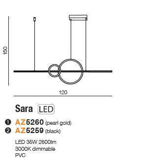 Lampa wisząca SARA 3-STEP DIMM złota (AZ5260) - Azzardo