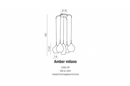 Lampa wisząca Amber Milano AZZARDO (AZ3076)