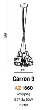 Lampa wisząca Carron 3 (MD50148-3) Azzardo - żyrandol