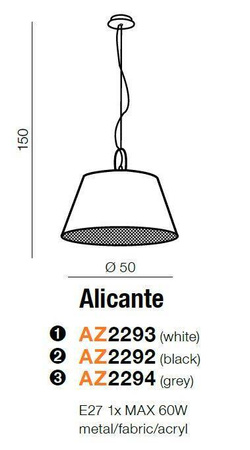 Lampa wisząca ALICANTE biała (MD2361-MWH - Azzardo) - żyrandol