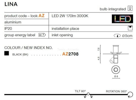 Plafon LINA black (AZ2708) - AZZARDO