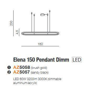 Żyrandol ELENA 150 DIMM czarny (AZ5057) - Azzardo