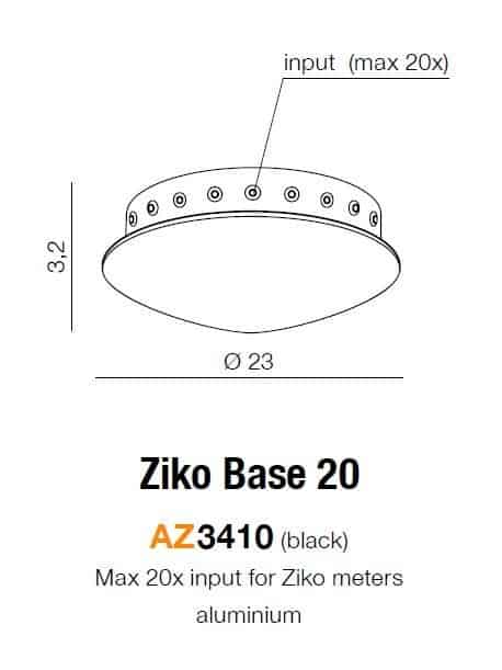 Baza sufitowa ZIKO 20 czarna (AZ3410) - Azzardo