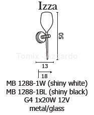 Kinkiet IZZA shiny white (MB1288-1WSHINYWHITE Azzardo)