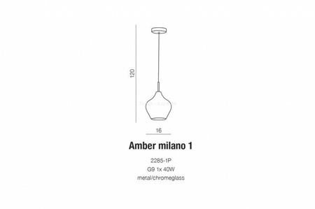 LAMPA WISZĄCA AMBER MILANO 1 AZZARDO (AZ3077)