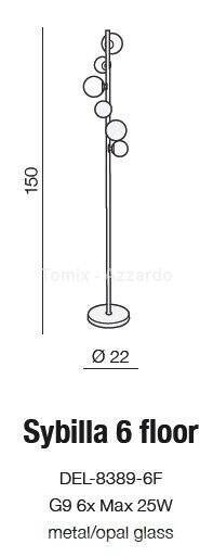 Lampa podłogowa Sybilla 6 (AZ2101 - Azzardo)