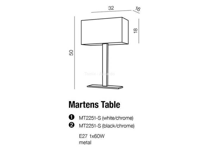 Lampa stołowa Martens kolor biały (MT2251-SWH) Azzardo