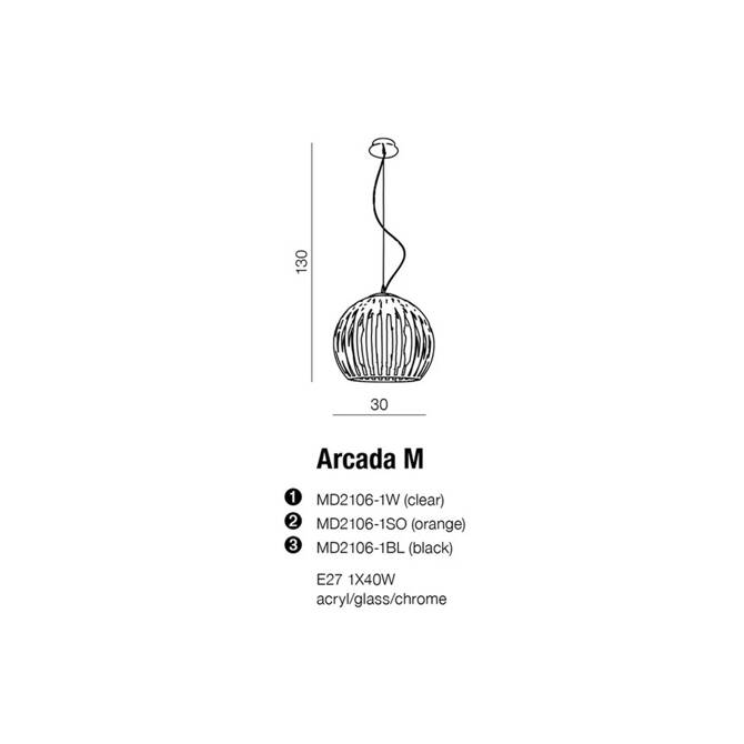 Lampa wisząca ARCADA M BIAŁY (AZ0481 | MD2106-1W) - Azzardo - żyrandol