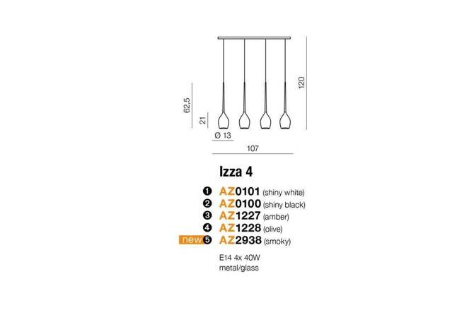 Lampa wisząca IZZA 4 kolor dymiony (AZ2938) - Azzardo