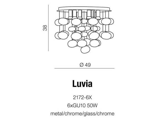 Lampa wisząca  LUVIA kol. CHROM (2172-6x) - Azzardo - żyrandol