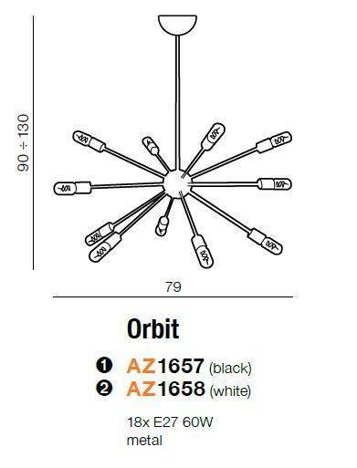 Lampa wisząca Orbit kolor czarny (40446-18BK) Azzardo - żyrandol