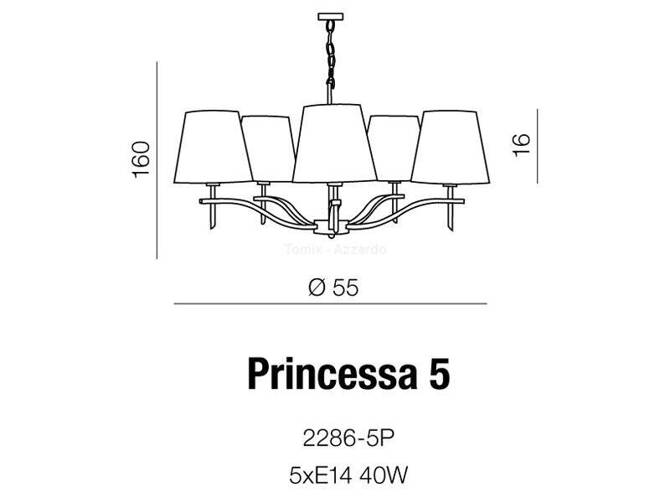 Lampa wisząca PRINCESSA 5 (AZ0724) Azzardo - żyrandol