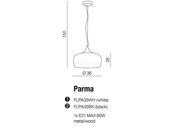 Lampa wisząca Parma kolor biały (FLPA35WH) Azzardo - żyrandol