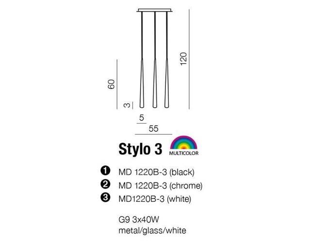 Lampa wisząca STYLO 3 biała (AZ0207) Azzardo - żyrandol