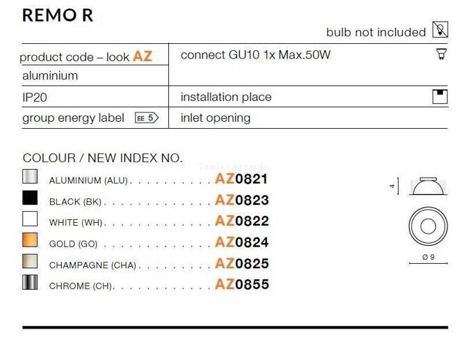 Odblask REMO R aluminium (AZ0821 | GM4103-ALU) - AZZARDO