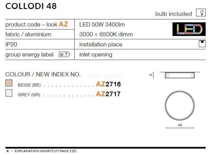 Plafon COLLODI 48 grey (AZ2717) - AZZARDO