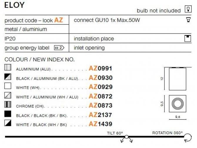 Plafon ELOY 1 white (AZ0929 | GM4106-WH) - AZZARDO