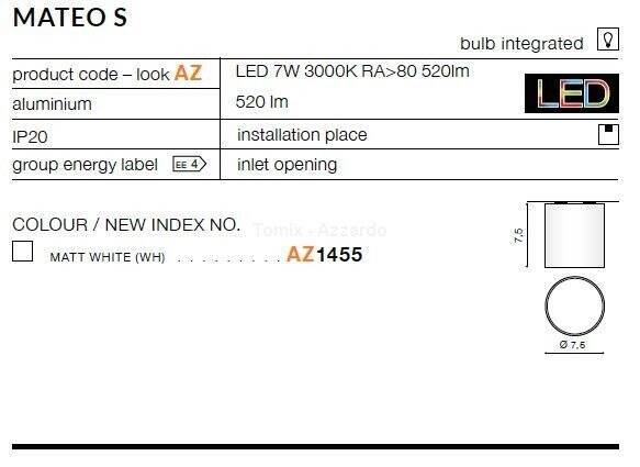 Plafon MATEO S white (AZ1455 | LC1464-FW-WH) - AZZARDO