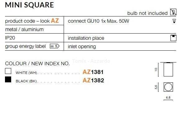 Plafon MINI SQUARE white (AZ1381 | GM4209-WH) - AZZARDO