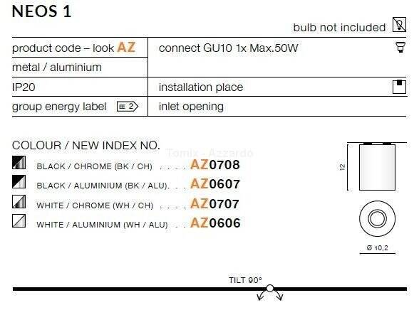 Plafon NEOS 1 black/aluminium (AZ0607 | FH31431B-BK-ALU) - AZZARDO