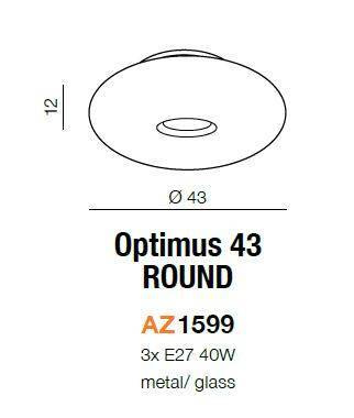 Plafon Optimus Round 43 IP 44 (AZ1599) Azzardo