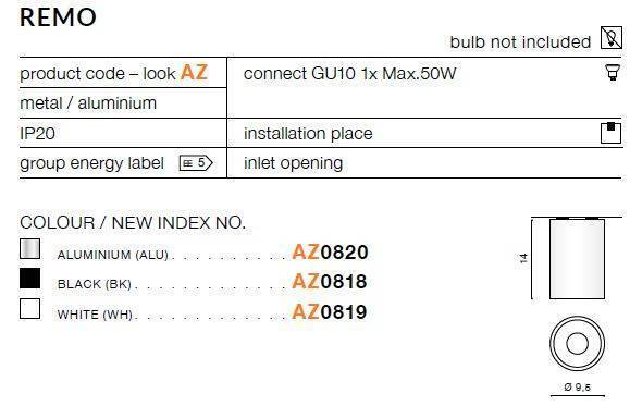 Plafon REMO aluminium (AZ0820 | GM4103-ALU) - AZZARDO