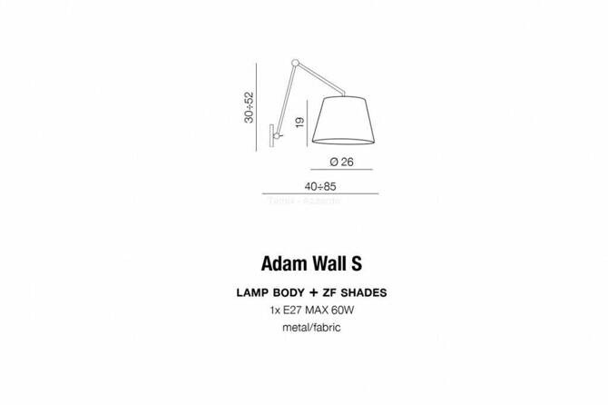 Stelaż Adam S wall lampbody (AZ1843) Azzardo