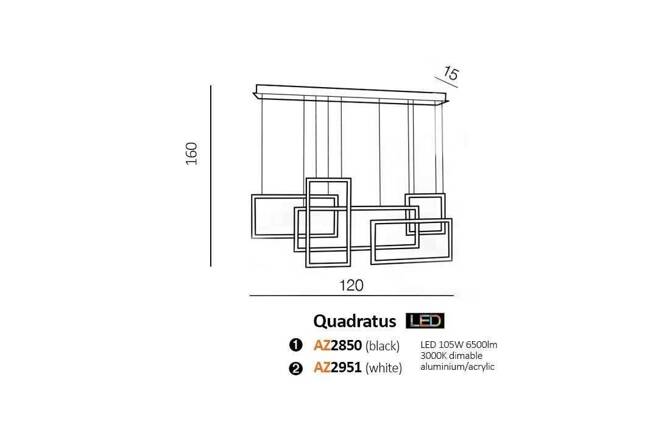 Żyrandol QUADRATUS WHITE (AZ2851) - Azzardo