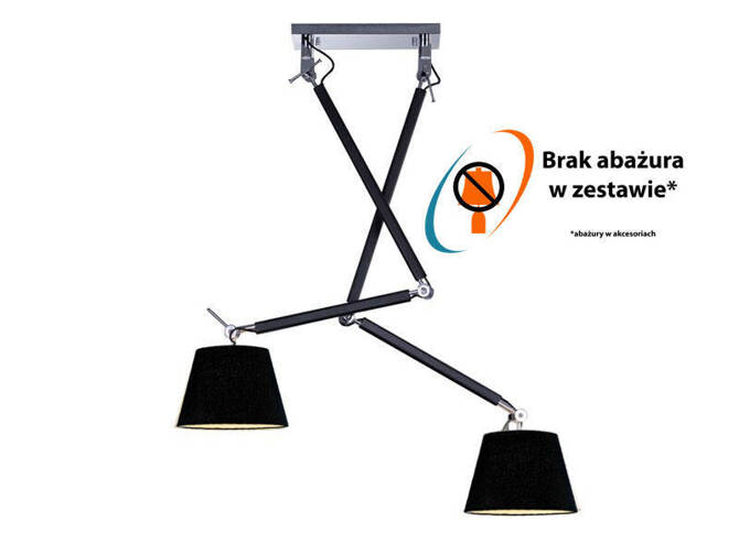 stelaż do lampy Zyta 2S wisząca (podstawa) kolor czarny (MD2300-2S) Azzardo